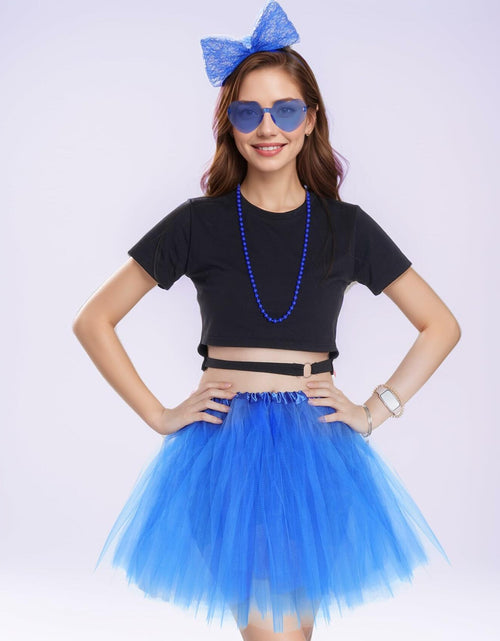 Load image into Gallery viewer, Rthjsfj Tulle Tutu Skirt Pink with Bow Headband Beads Necklace Sunglasses
