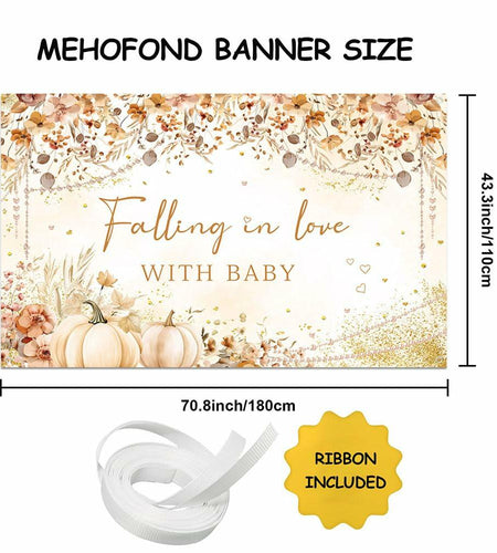 MEHOFOND Wildflower Fall Baby Shower Banner 5.9x3.6ft Autumn Floral Decor