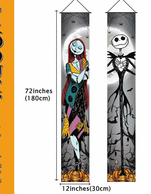 Load image into Gallery viewer, FARMNALL Halloween Porch Banner Spider Webs Outdoor Holiday Decor Black

