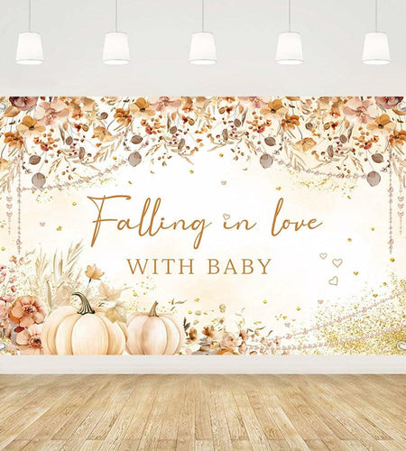 MEHOFOND Wildflower Fall Baby Shower Banner 5.9x3.6ft Autumn Floral Decor