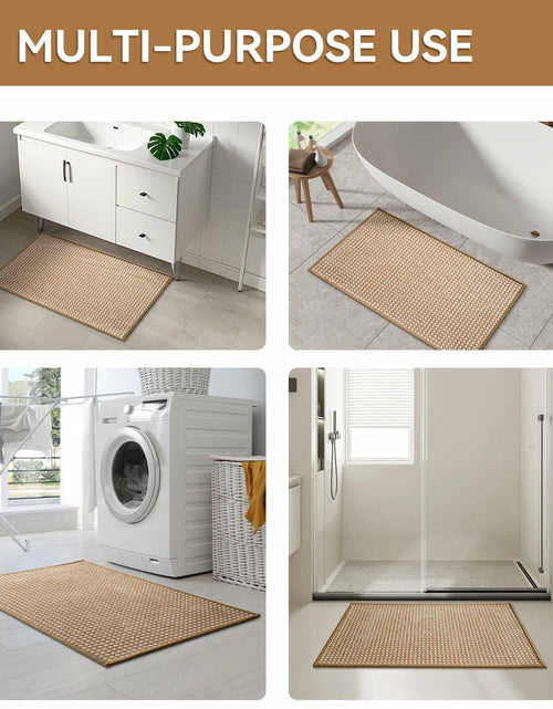 Load image into Gallery viewer, YDKGL Non Slip Bath Mat Braided Rubber Backing Brown 24x35 Polyester
