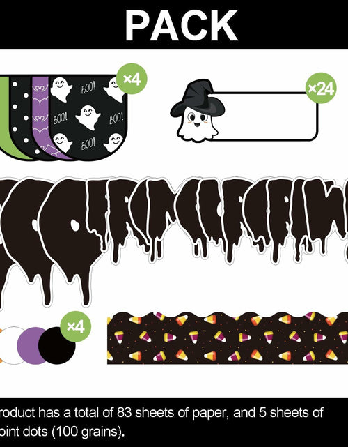 Load image into Gallery viewer, NBjiuyin 4Ft Halloween Ghosts Cutouts with 100 Glue Dots White Paper
