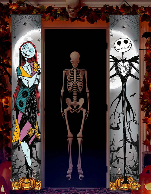 Load image into Gallery viewer, FARMNALL Halloween Porch Banner Spider Webs Outdoor Holiday Decor Black
