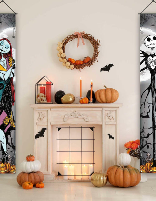 Load image into Gallery viewer, FARMNALL Halloween Porch Banner Spider Webs Outdoor Holiday Decor Black
