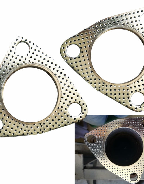 Load image into Gallery viewer, leechio Car Exhaust Gasket 2.48" 3 Hole Flange High Temp Silver 2PCS
