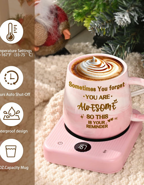 Load image into Gallery viewer, Waipfaru Coffee Mug Warmer &amp; You Are Awesome Mug Set, 3 Temp Settings Black
