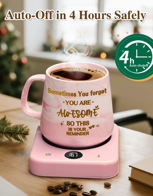 Load image into Gallery viewer, Waipfaru Coffee Mug Warmer &amp; You Are Awesome Mug Set, 3 Temp Settings Black
