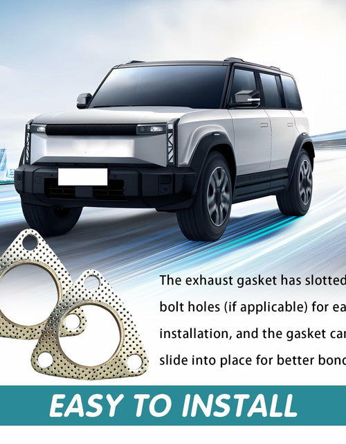 Load image into Gallery viewer, leechio Car Exhaust Gasket 2.48" 3 Hole Flange High Temp Silver 2PCS
