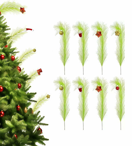 Petalivebioom 15.7" Christmas Tree Topper with 12 Green & Red Picks