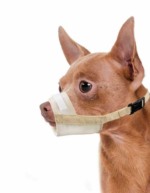 Load image into Gallery viewer, Herrypiggy Dog Muzzle Oxford Breathable Mouth Cover Prevent Biting Khaki Size XS
