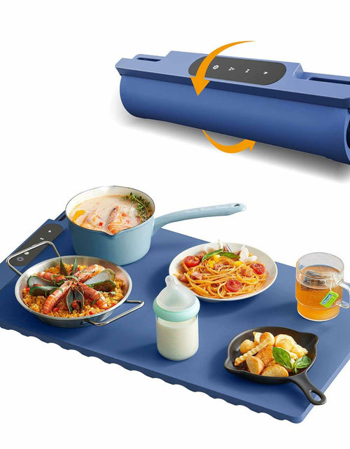 Load image into Gallery viewer, Generic Electric Food Warming Mat 26x15 Inch Silicone Blue Adjustable Modes
