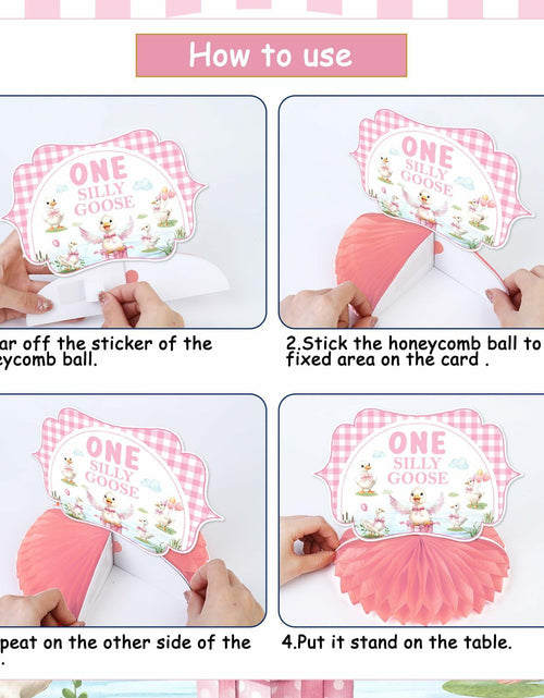Load image into Gallery viewer, Jollyboom Goose Birthday Decorations 8pcs Pink 1st Birthday Table Decor
