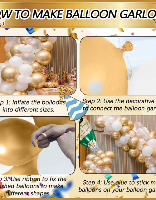 Load image into Gallery viewer, OORAMOO 176PCS Champagne Bottle Balloon Garland Arch Kit Gold Party Decor
