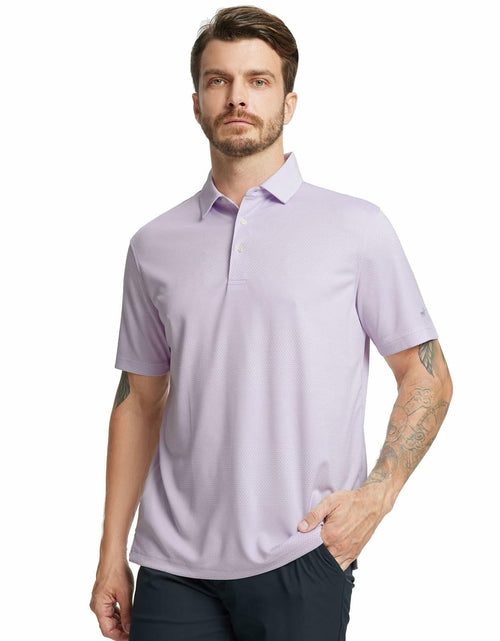 Load image into Gallery viewer, Rouen Mens Polo Shirt Quick Dry Moisture Wicking Lavender Heather Size XXL
