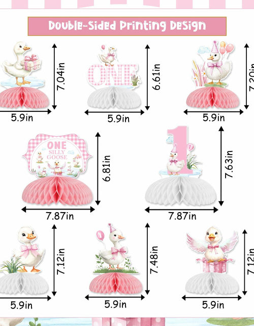 Load image into Gallery viewer, Jollyboom Goose Birthday Decorations 8pcs Pink 1st Birthday Table Decor
