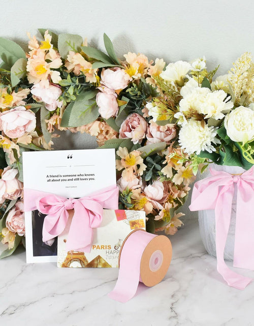 Load image into Gallery viewer, TONIFUL Light Pink Double Face Chiffon Ribbon 1.5in x 25yd Polyester
