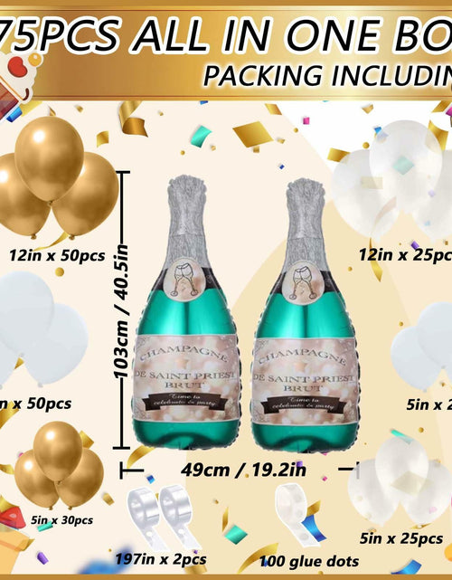 Load image into Gallery viewer, OORAMOO 176PCS Champagne Bottle Balloon Garland Arch Kit Gold Party Decor
