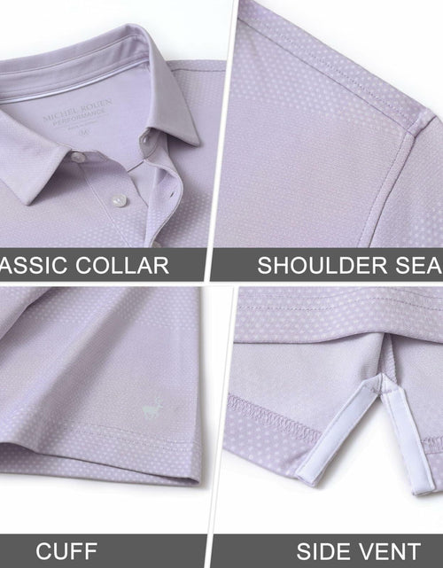 Load image into Gallery viewer, Rouen Mens Polo Shirt Quick Dry Moisture Wicking Lavender Heather Size XXL
