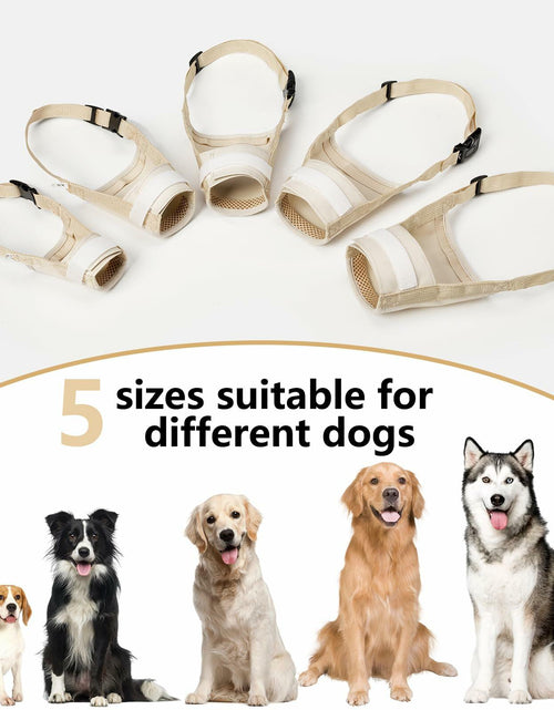 Load image into Gallery viewer, Herrypiggy Dog Muzzle Oxford Breathable Mouth Cover Prevent Biting Khaki Size XS
