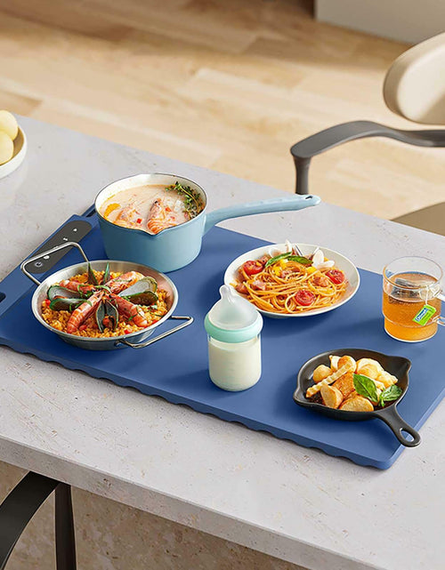 Load image into Gallery viewer, Generic Electric Food Warming Mat 26x15 Inch Silicone Blue Adjustable Modes
