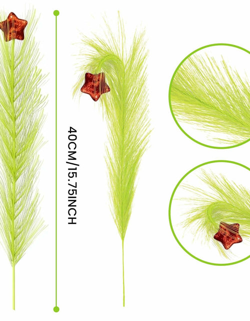 Load image into Gallery viewer, Petalivebioom 15.7" Christmas Tree Topper with 12 Green &amp; Red Picks
