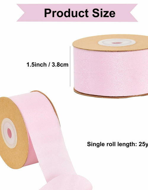 Load image into Gallery viewer, TONIFUL Light Pink Double Face Chiffon Ribbon 1.5in x 25yd Polyester
