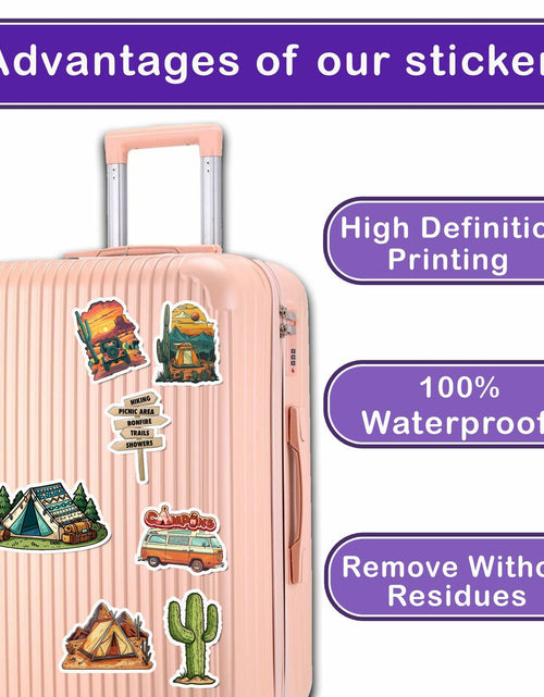 Load image into Gallery viewer, BIGZORO Desert Camping Stickers Camel Cactus Waterproof Vinyl Pack 50
