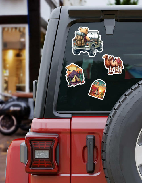 Load image into Gallery viewer, BIGZORO Desert Camping Stickers Camel Cactus Waterproof Vinyl Pack 50
