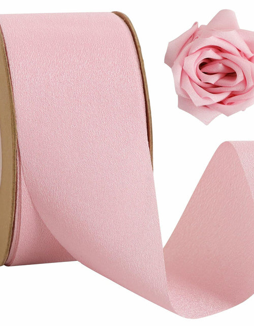 Load image into Gallery viewer, TONIFUL Light Pink Double Face Chiffon Ribbon 1.5in x 25yd Polyester
