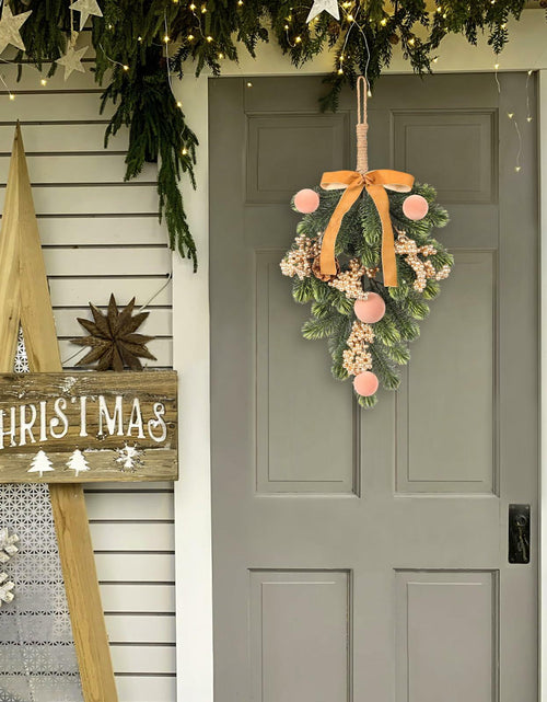Load image into Gallery viewer, Super Holiday 2pcs Artificial Green Plant Christmas Wreath Velvet Bow

