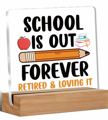 AKFVNSFK Teacher Retirement Gifts Desk Sign Plaque Multicolour Acrylic