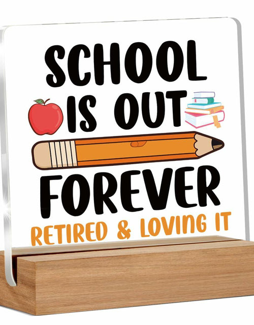 Load image into Gallery viewer, AKFVNSFK Teacher Retirement Gifts Desk Sign Plaque Multicolour Acrylic
