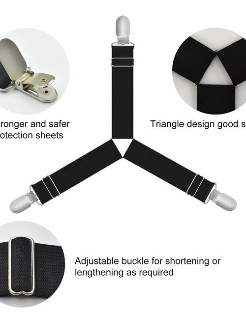 Load image into Gallery viewer, Heuihm Bed Sheet Holder Straps 4pcs Lock Strip Fit All Mattress White Medium
