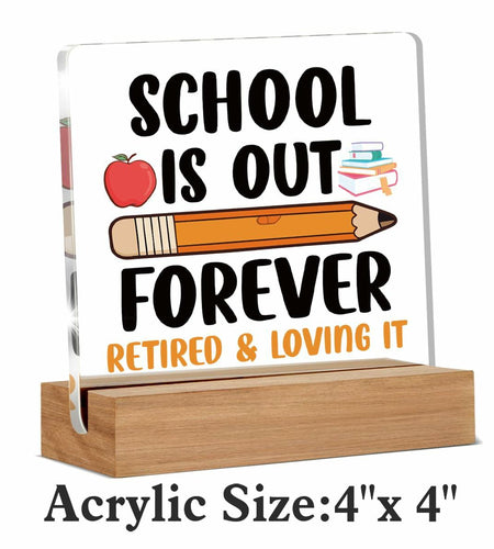 AKFVNSFK Teacher Retirement Gifts Desk Sign Plaque Multicolour Acrylic