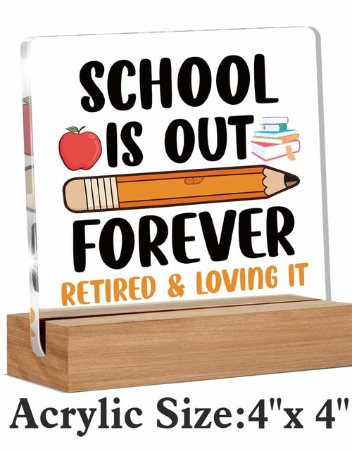 Load image into Gallery viewer, AKFVNSFK Teacher Retirement Gifts Desk Sign Plaque Multicolour Acrylic
