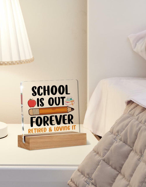 Load image into Gallery viewer, AKFVNSFK Teacher Retirement Gifts Desk Sign Plaque Multicolour Acrylic
