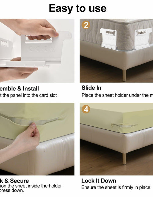 Load image into Gallery viewer, Heuihm Bed Sheet Holder Straps 4pcs Lock Strip Fit All Mattress White Medium
