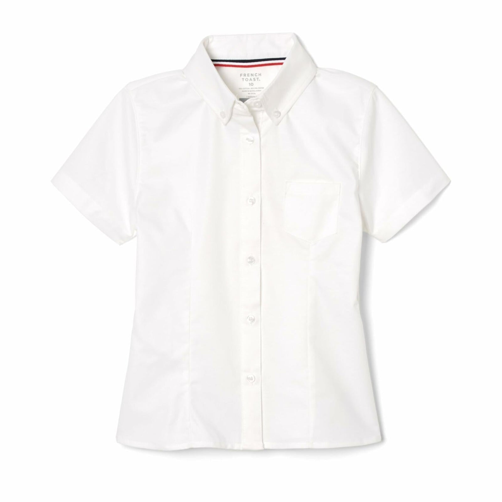 French Toast Girls Short Sleeve Button Down Oxford White Size 4