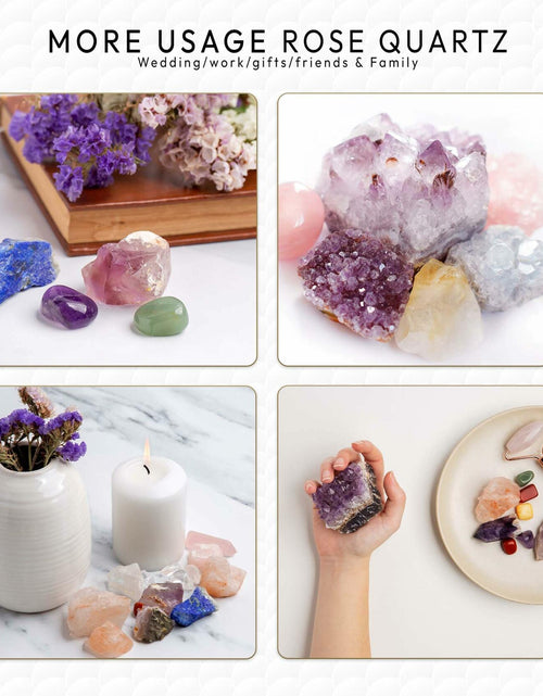 Load image into Gallery viewer, Rose Quartz Raw Healing Stones 1/2lb Pink Rough Crystals Bulk
