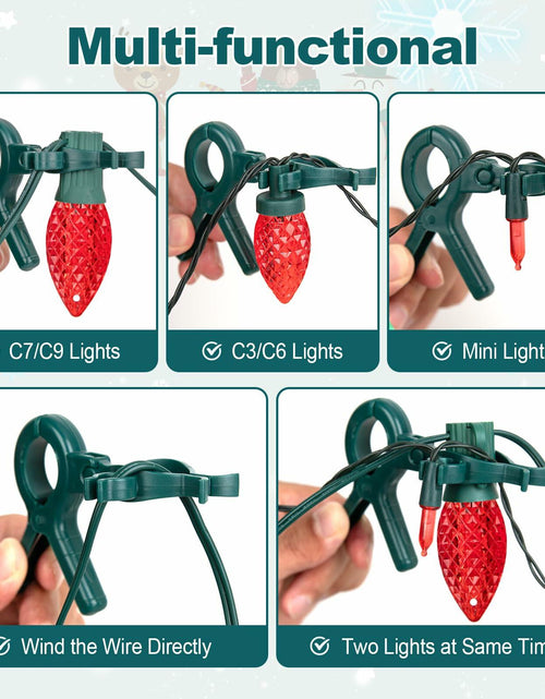 Load image into Gallery viewer, C7 C9 Christmas Light Spring Clips 50pcs for E12 E17 Mini Lights Outdoor
