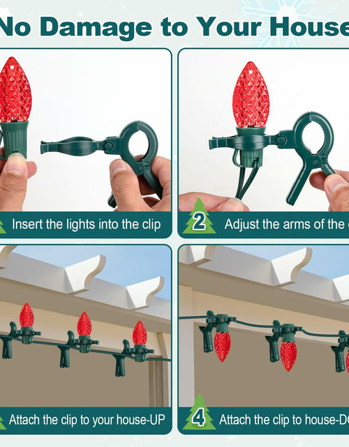 Load image into Gallery viewer, C7 C9 Christmas Light Spring Clips 50pcs for E12 E17 Mini Lights Outdoor
