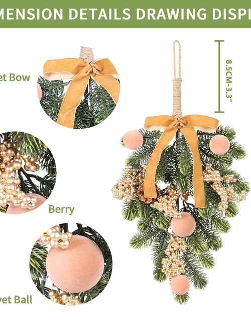 Load image into Gallery viewer, Super Holiday 2pcs Artificial Green Plant Christmas Wreath Velvet Bow
