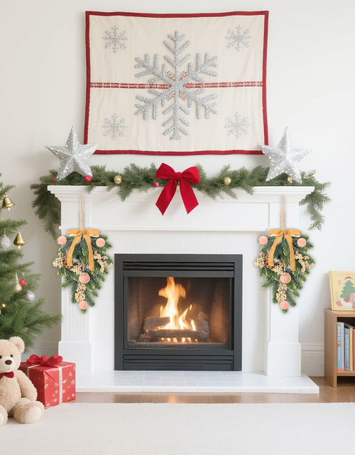 Load image into Gallery viewer, Super Holiday 2pcs Artificial Green Plant Christmas Wreath Velvet Bow

