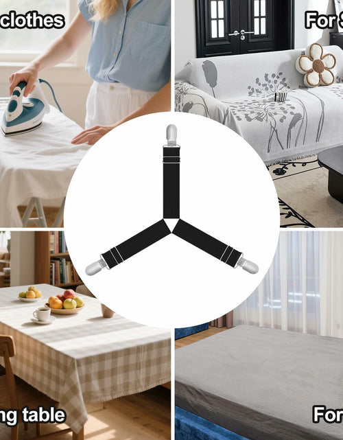 Load image into Gallery viewer, Heuihm Bed Sheet Holder Straps 4pcs Lock Strip Fit All Mattress White Medium
