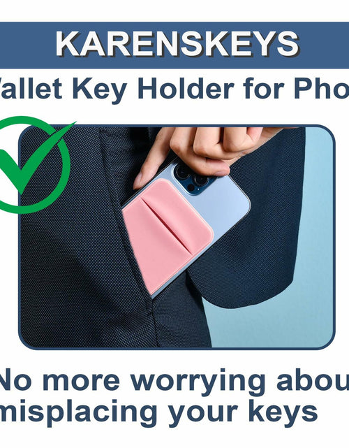 Load image into Gallery viewer, KARENSKEYS 2PCS Key Sleeve Stretchy Keys Organizer Slim Card Holder Pink
