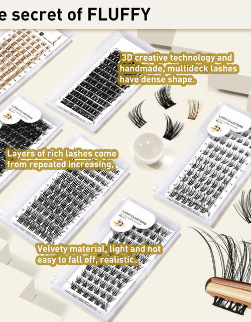 Load image into Gallery viewer, Lash Clusters B03 D Curl 18mm DIY Wispy Volume Eyelash Extensions 72pcs
