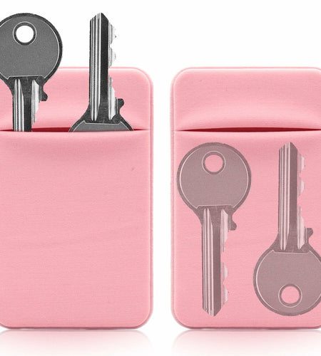 KARENSKEYS 2PCS Key Sleeve Stretchy Keys Organizer Slim Card Holder Pink