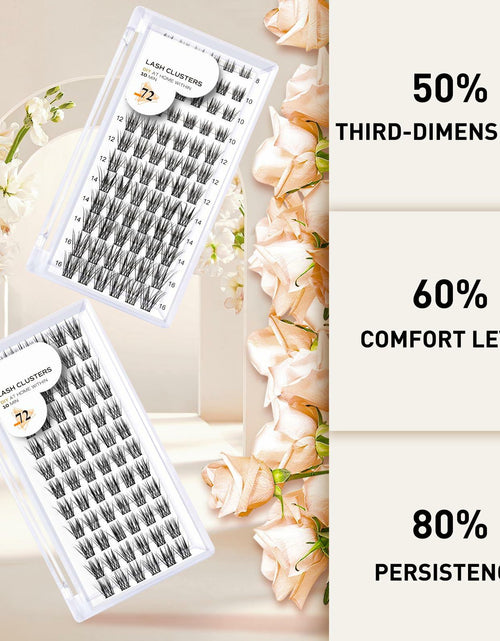 Load image into Gallery viewer, Lash Clusters B03 D Curl 18mm DIY Wispy Volume Eyelash Extensions 72pcs
