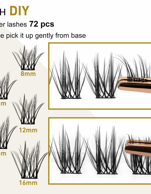 Load image into Gallery viewer, Lash Clusters B03 D Curl 18mm DIY Wispy Volume Eyelash Extensions 72pcs
