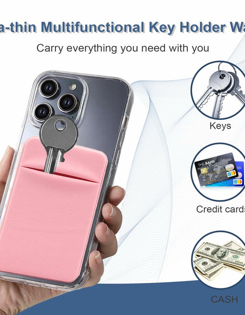 Load image into Gallery viewer, KARENSKEYS 2PCS Key Sleeve Stretchy Keys Organizer Slim Card Holder Pink
